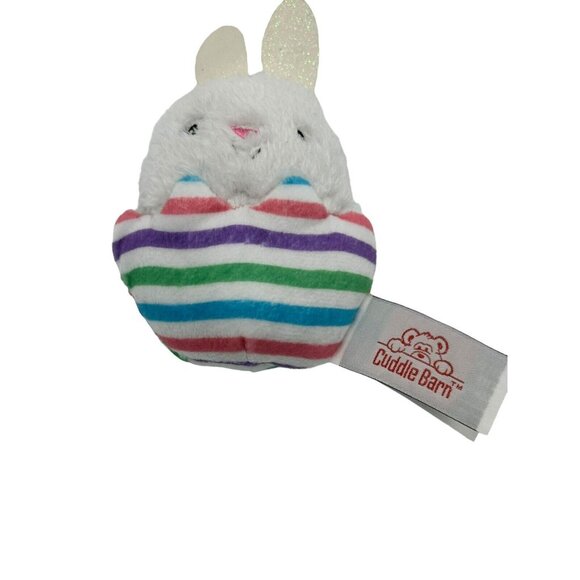 Cuddle Barn Bunny Rabbit Egg Glitter‎ Vinyl Ears Sewn Features Easter Spring 5" - Picture 1 of 6
